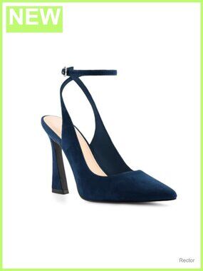 Slingback Pointed Toe High Flared Heel Pumps for Wedding Formal Dress